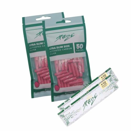 Lot de 100 filtres à charbon actif PURIZE Xtra Slim Size 6 mm 2 feuilles PURIZE (rose)