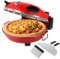 hzexun Forno Pizza1200 W,Termostato regolabile 420°C, Calore superiore e inferiore,Diametro 31 cm,2 pale in acciaio inox inclusi (Rosso)