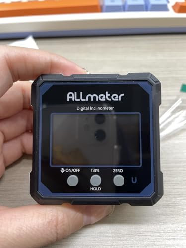 ALLmeter USB Rechargeable Digital Angle Finder with Laser - 4-Side Magnetic Level Box with Backlit Display,±0.2° Accuracy,Type-C Inclinometer Tool for Woodworking & Construction & DIY IP54
