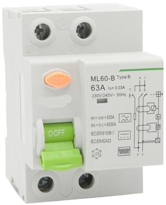 JEQGDLUI Disjoncteur ML60-B 63A Type B-30mA