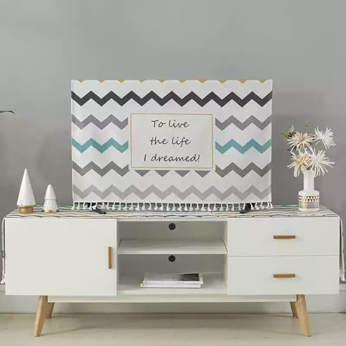 Cubiertas Protectora Para TV,Funda Para TV De Interior Antipolvo Para Pantalla Plana LED LCD Y OLED De 30 A 70 Pulgadas Monitor,Decoración Curva Para TV De Escritorio Montada En La Pared(I,75in)