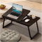 Bandeja para Cama, Mesa Plegable de Desayuno Mesa Ordenador Portátil Multifunción Mesa de Ordenador portátil para Cama y sofá (AB, Negro)