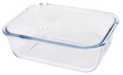 Argon Tableware Rectangular Glass Cake Dish - 17cm x 12.5cm - 1x Small Deep Pie Brownie Cheesecake Bread Sponge Oven Baking Tin Tray Pan | Microwave Safe, Freezer Safe