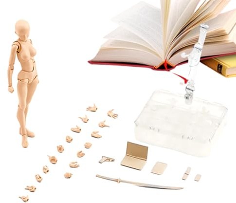 Qukoielly Actionfigur Modell Set, Manikin Actionfigur Skizzieren Zeichnen Puppe Mannequin Modell, PVC Körper Set mit beweglichen Gelenken, für Fotografie Requisiten Malerei Desktop Dekoration