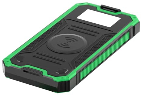Bsbkoj Solarmodul-Akku-Pack | wasserdichter Survival-USB-Anschluss | Solar-Akku-Pack kabelloses Handy-Ladegerät, für Camping, Wandern, Roadtrip, Angeln, Rucksackreisen, Musik, Festival, Smartphone