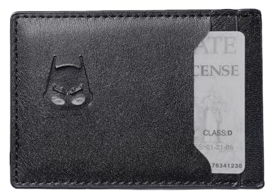 JXAXD Portefeuille ID en cuir avec motif chauve-souris, portefeuille en cuir avec design de masque de chauve-souris noire pour hommes et femmes, portefeuille personnalisé pour hommes, portefeuille