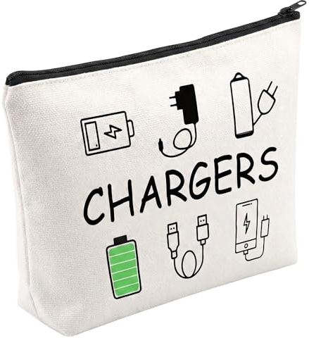 Velvia Canvas Travel Cable Organiser Bag with Soft Water Resistant Lining | Durable zipper pouch, holds chargers, wires & tech accessories, lightweight portable, unisex for travel & daily outdoor use