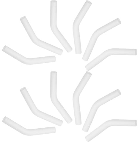 VOSAREA 12 Pièces Embouts de Paille en Silicone Blanc Souple Réutilisables pour Pailles Réutilisables de 0,3 Pouce, Ajustement Sécurisé, pour L'école Déplacements