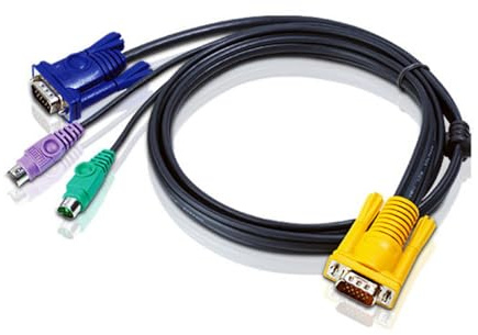 ATEN PS2 KVM Cable, SPHD-15 Male to VGA and PS2, 2L5206P, 20 Feet