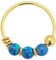 Monster Piercing Goldenes Nasenpiercing Nasenring Septum 9K Gold 22 Gauge mit 3 Opal Perlen Blau Biegbar Durchmesser: 8mm Ringstärke: 22G (0,6 mm) Nase Piercing Hypoallergen