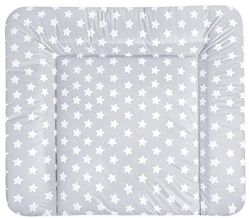 Julius Zöllner Wickelauflage Softy 85x75 cm - Wickelunterlage - wasserdicht und abwischbar - Made in Germany – Oeko-Tex Standard 100 – Sterne grau