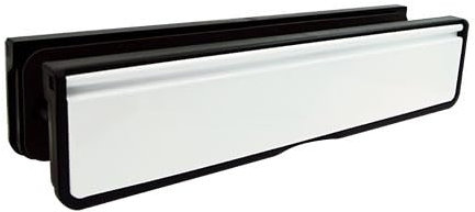 TSS Letterplate 12 in White, Telescopic Sleeved Letter Box for uPVC Doors with 40mm to 80mm Thickness. 12 Inch Letterbox for upvc Doors in White