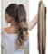 SEGO Postiche Queue de Cheval Raide - Faux Cheveux Queue de Cheval Synthetique Fibre Attaché Par Pince Claw On Ponytail Extension - 66 CM Marron Foncé Mèche Ash Blond