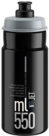 Elite Trinkflasche Jet 550ml, Schwarz/Grau, Polyethylen, 190403