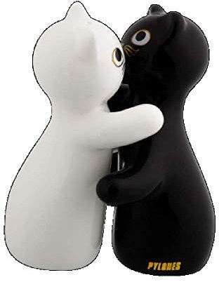 Pylones, Salz- und Pfefferstreuer Hugcats schwarz und weiß