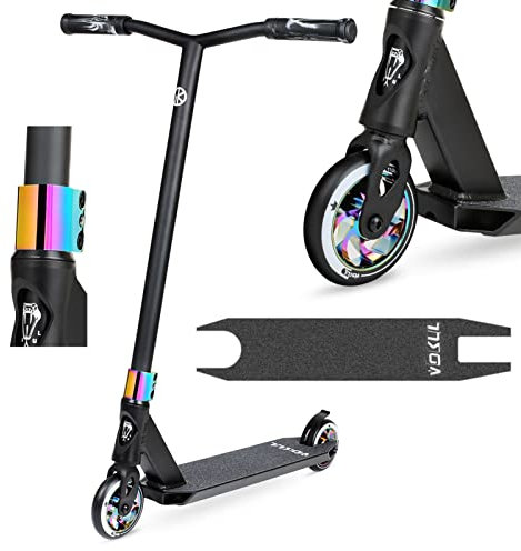 VOKUL BIZT K1 Pro Scooter, Stunt-Scooter für Kinder ab 7 Jahren, Anfänger bis Fortgeschrittene, Freestyle-Scooter für Tricks mit 110-mm-Legierungsrädern, Neo Chrom