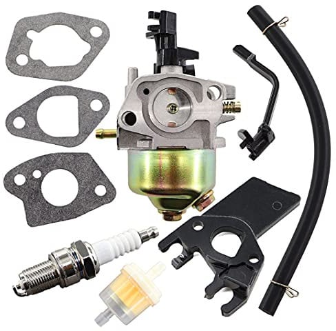 MCHNIC Vergaser mit Dichtung Dichtungsisolator Benzinfilter Zündkerze für Honda GX160 GX200 168F 5,5 PS 6,5 PS 2KW 3KW 196cc 163cc Generator Motorgenerator Rasenmäher