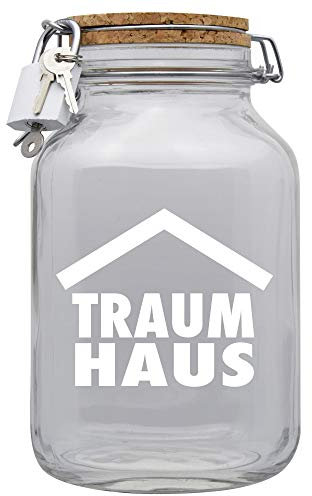 Spardose Traumhaus Geld Geschenk Idee Transparent XXL