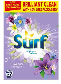 Surf Lavender & Spring Jasmine Washing Powder 1.15kg – 23 Washes, Fresh Floral Scent, Powerful Everyday Laundry Cleaning