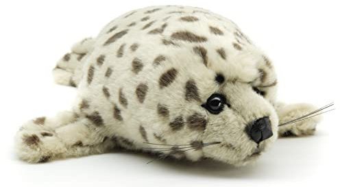 Uni-Toys – Seehund grau-gepunktet - 32 cm (Länge) - Plüsch-Robbe - Plüschtier, Kuscheltier