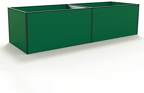 GFP Aluminium Hochbeet Kingsize Daniela - 297 x 77 x 77 cm - Grün, Stecksystem, langlebig