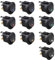 ETOPARS 10 Pièces 12V 20A Interrupteur à Bascule Rond de Voiture Bleu Rouge Vert Jaune Blanc LED Lumière Rond Bouton de Commutateur ON OFF 3Pin Étanche Auto Bateau