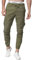 ZOEREA Herren Hosen Jogginghose Slim Fit Casual Chino Cargo Jogger Stretch Sporthose mit Taschen Streetwear Freizeithose Grün(Verbesserte Version),L