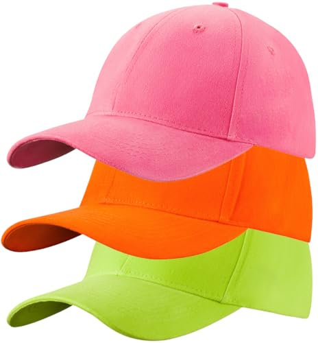 4sold (3 Stück) Baseball Cap für Männer Frauen 100% Baumwolle Baseball Cap Sport Casual Einfarbig Sonnenhut Hüte Messing Polo Stil Klassisch, Farbset 5, One Size
