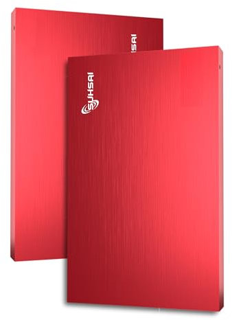 SUHSAI Disque Dur Externe Portable USB 2.0 Disque Dur de Stockage 120 Go Disque Dur de Transfert de données Haute Vitesse Compatible avec PC, Mac, Windows, Ordinateur de Bureau (Rouge)