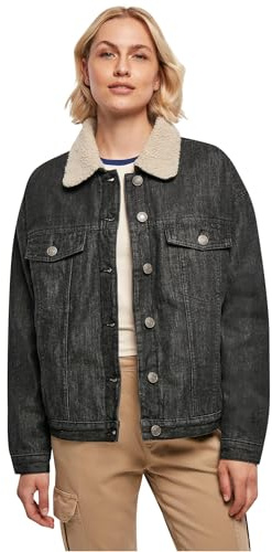 Urban Classics Damen Ladies Oversized Sherpa Denim Jacket