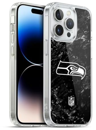 Head Case Designs Offizielle NFL Marmor Seattle Seahawks Artwork Gelhülle [Militärischer Schutzgrad] Kompatibel Mit Apple iPhone 14 Pro Und Kompatibel Mit MagSafe