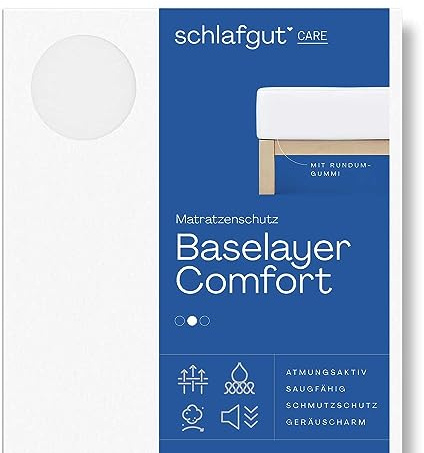 schlafgut Comfort Molton Matratzenschoner 120x200 cm 100% Baumwolle | Matratzenauflage, Matratzenschutz, 100% Baumwolle, atmungsaktiv, mit Eckgummis, kochfest, OEKO-TEX