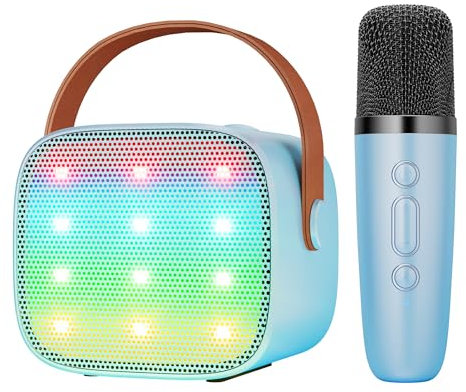 BONAOK Mikrofon Karaoke Spielzeug, Bluetooth Karaokemaschinen für Kinder Erwachsene, Tragbarer Karaoke-Player Mikrofon zum Aufladen, Kinder Elektronisches Spielzeug (Blau)