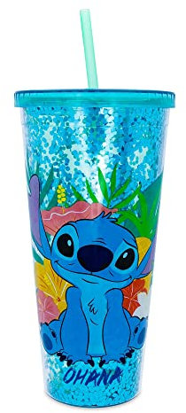 Silver Buffalo Lilo and Stitch Tropical Ohana Sitting - Taza fría de 32 onzas