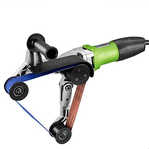 HYQNG 900W Belt Sander, 220V Pipe Belt Sander 700-3000 U/Min, Around Pipe Polishing Machine Electric Sanding Tool with 8 Sanding Belts, for glazing, texturing, polishing, and smoothing pipes
