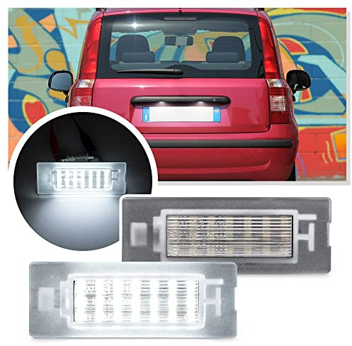 NSLUMO 2X Nummernschildbeleuchtung, LED-Kennzeichenbeleuchtung passend für Fi/at Panda Typ 169 2003-2012, Panda Typ 312/319 2012+ LED-Kennzeichenbeleuchtung Auto-Parkleuchte
