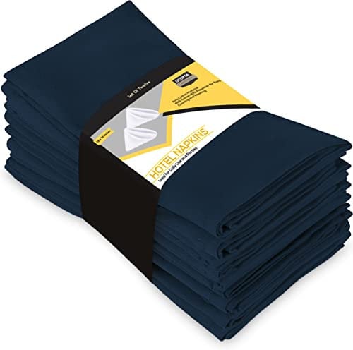 Utopia Kitchen Stoffservietten [12er Pack, Marine] 50x50 cm Waschbare Tischservietten für Hotel, Mittagessen, Restaurant, Hochzeiten, Veranstaltungen und Partys