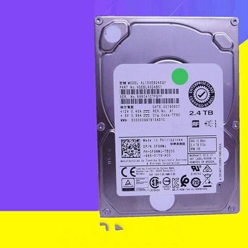 MIDTY Disque dur pour SAS 2,4 To 2,5 12 Go/s 128 Mo 10 000 tr/min pour disque dur interne pour disque dur serveur 0F9NWJ F9NWJ AL15SEB24EQY