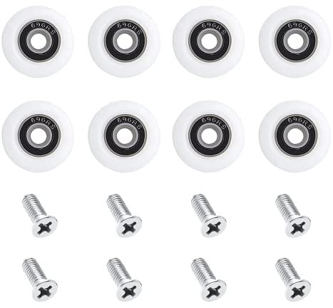 8 Pieces 23mm Shower Door Wheels Bottom Shower Door Rollers Shower Doors Pulley Glass Door Runner Sliding for Shower Cabins Bathroom Glass Door