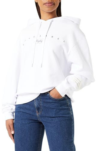 Replay Damen Hoodie aus Baumwolle, White 001 (Weiß), XL