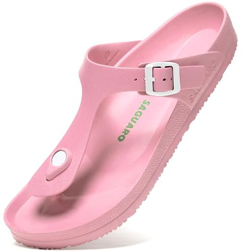 SAGUARO Zuecos EVA Mules de Hombre Ligero Chanclas Piscina Outdoor Mujer Sandalias Verano Rosa Claro 41