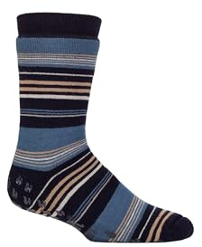 IOMI SOCKSHOP Heat Holders Socken - Raynaud's 3.1 TOG Warm Gemütlich Thermal Streifend Anti-Rutsch Socken für Men Größe 39-45 Geeignet für Diabetiker In 1 Paar Streifen MarIne