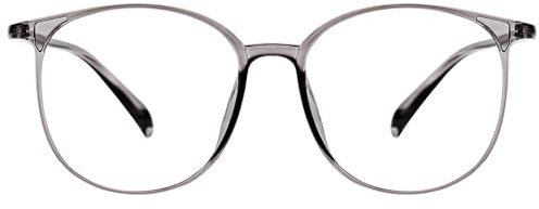 KAEOISFU Retro-Stil Übergroße Runde Lesebrille Herren Damen, Vintage Blaulichtfilter Computerlesegerät, Großem Rahmen Oval Blendfreie UV Presbyopie Brille