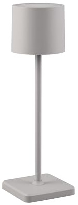 Reality Leuchten LED Akku Außen Tischleuchte Fernandez R54096177, Metall/Kunststoff Grau, inkl. 1.5 Watt LED, Ladestation