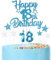 mciskin Happy 18th Birthday Candles Cake Toppers Set, Blue Number 18 Candle for Birthday Cake, Birthday Candles Cake Toppers for Girls Boys Birthday Decorations, Blue Silver Star Cake Cupcake Toppers