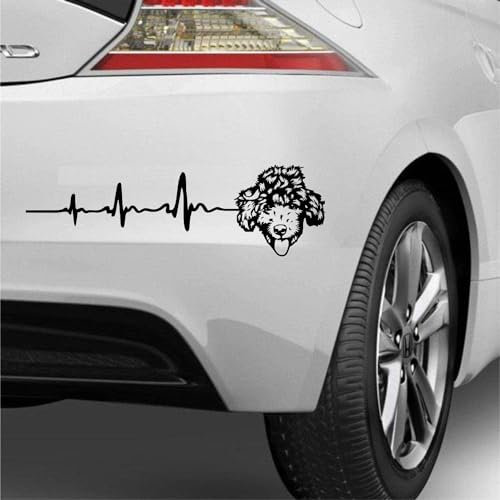 Rakelfix Herzschlag Aufkleber einfarbig Pudel ca.30cm Aufkleber,Autoaufkleber,Wandtattoo,Sticker,Hundeaufkleber,UV& Waschanlagenfest,Profi Qualität,