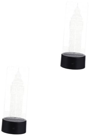 Angoily 2 Sätze 3d-nachtlicht Neujahrsgeschenke Nachtlampe Weihnachten Desktop-licht Big Ben Tisch Visuelle Nachtlicht Lampe Led-nachtlicht Tischlampendekoration Aufleuchten Berühren Acryl