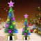 Mini Árbol De Navidad, 2 Piezas Árbol De Navidad Artificial Pequeño, Decoración De Árbol De Navidad Pequeño, Led Árbol De Pino Artificial,Fiesta De Navidad Artesanía Para Decoración De Mesa(19cm+25cm)