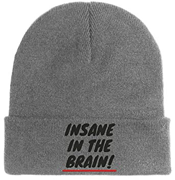 Insane in The Brain Rap Hip Hop Bestickte Beanie Haube Mütze Wintermütze Grau, grau, Einheitsgröße