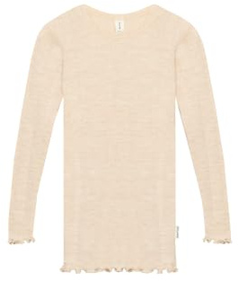 Dilling Kinder Langarmshirt Bio-Merinowolle Pointelle Baselayer Unterwäsche strukturierte Optik atmungsaktiv